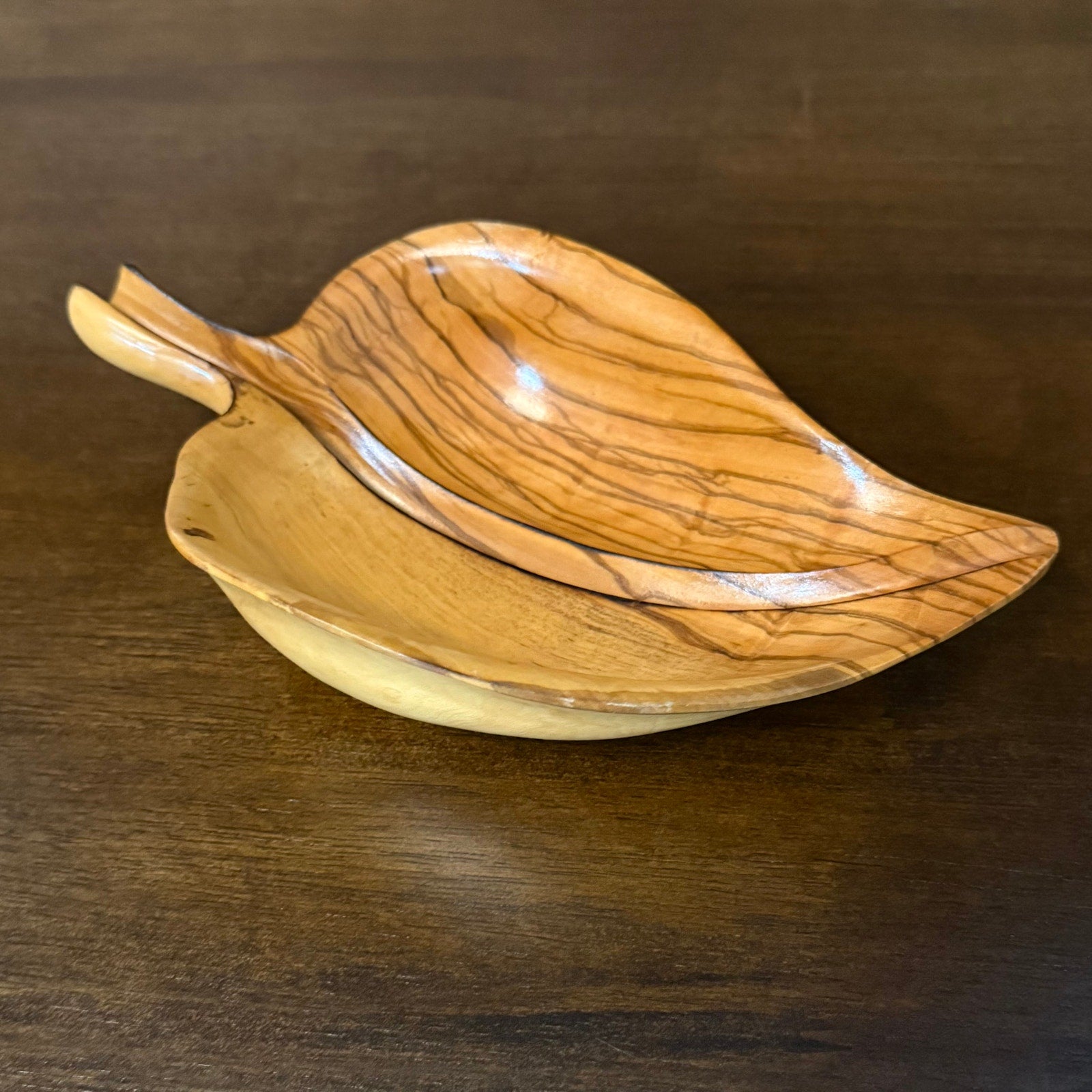 Olive Wood Leaf Tray