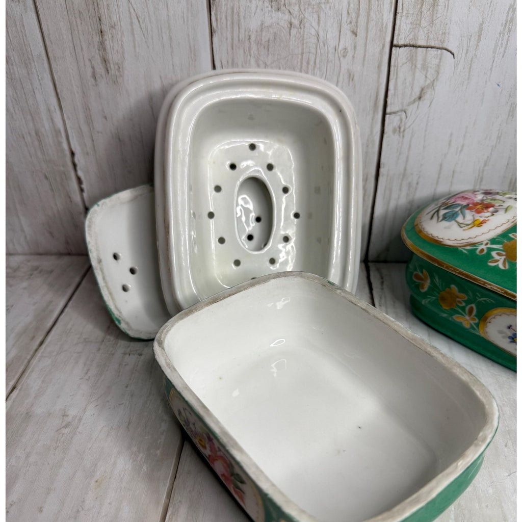 Porcelain Toothbrush Holder and Soap Dish