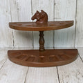 Wooden 7-pipe Stand with Molded Horse Heads