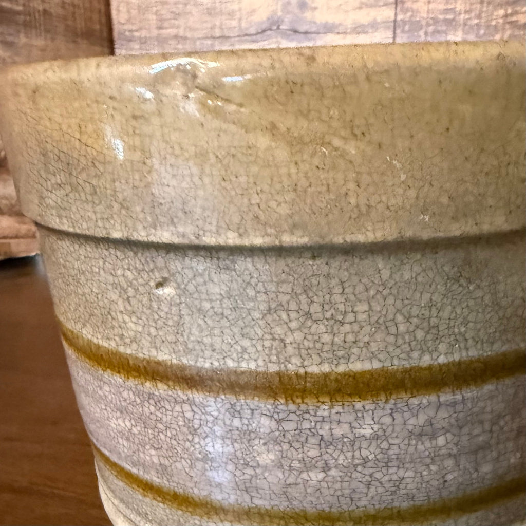 Yelloware Banded Butter Crock - see pictures
