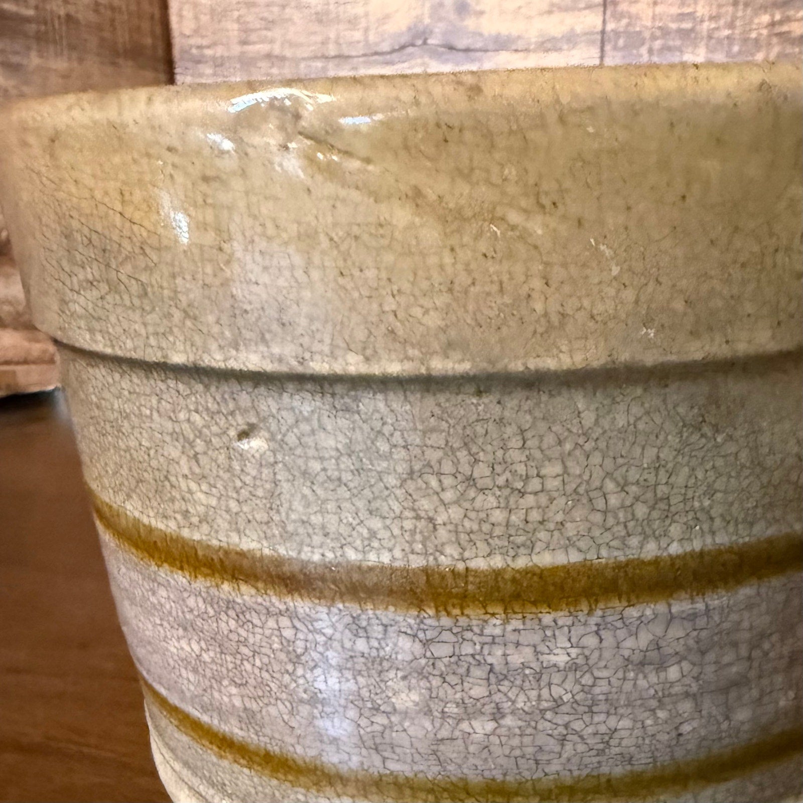 Yelloware Banded Butter Crock - see pictures