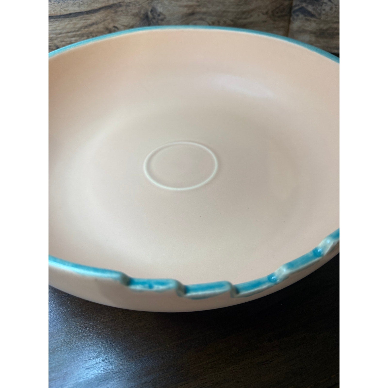 Peach Southwestern Ceramic Serving Bowl by Treasure Craft