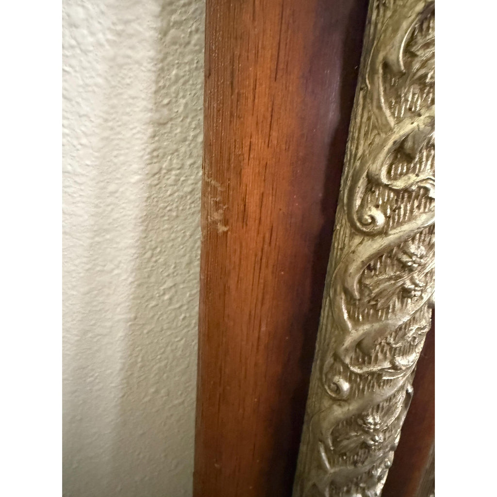 Antique Wood and Composition Frame with Picture