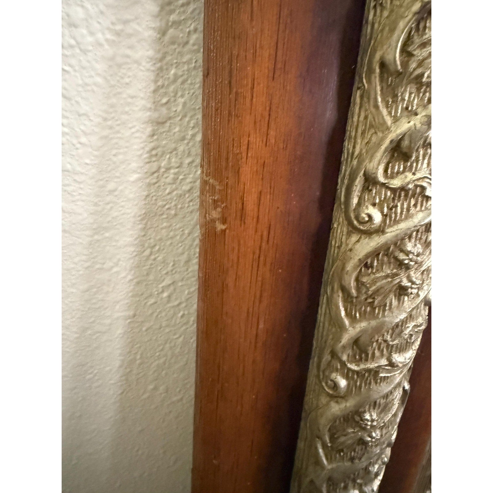 Antique Wood and Composition Frame with Picture