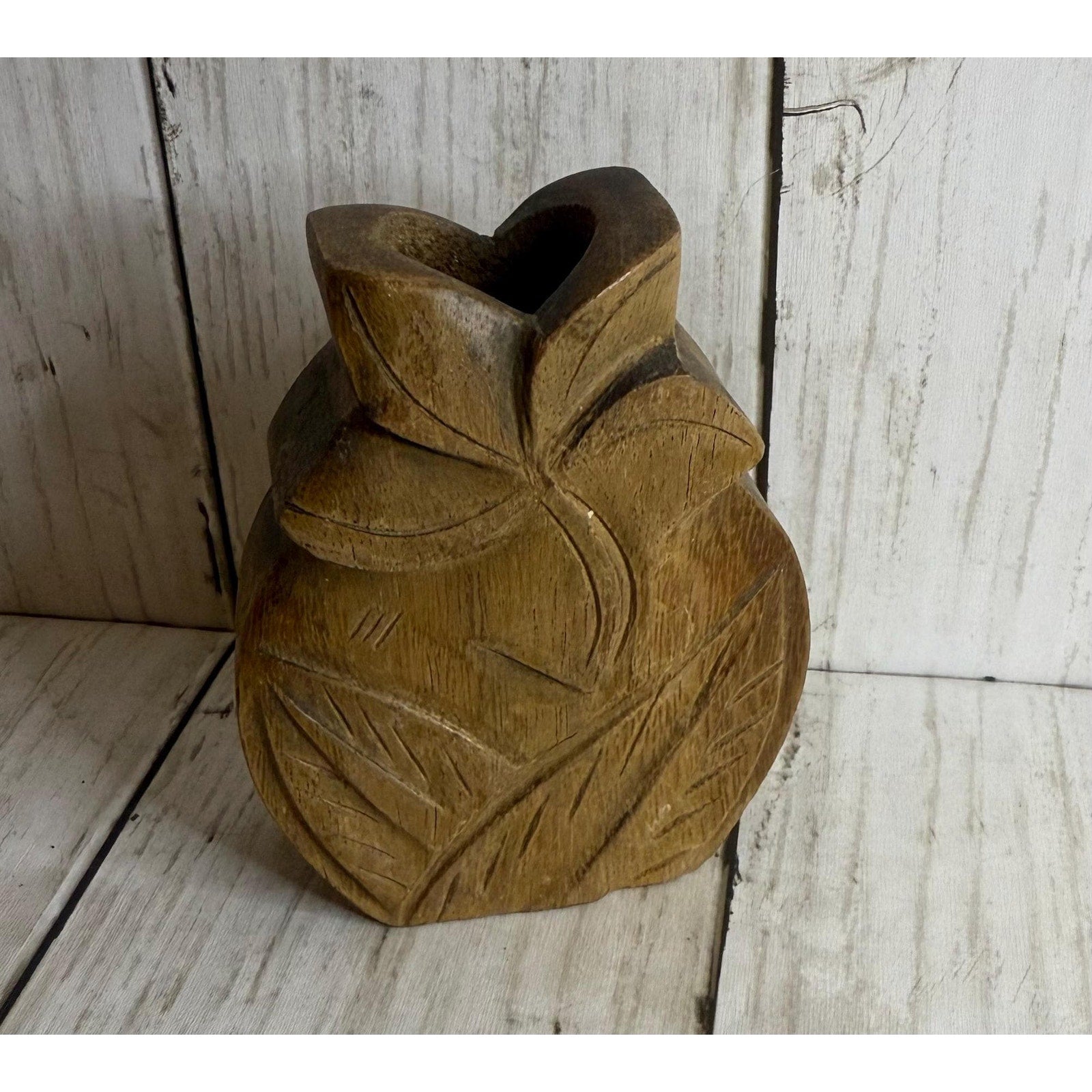 Hawaiian Hand Carved Wooden Perfume Bottle - No Lid