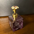 M West Purple Glass Perfume Bottle with Etched Design