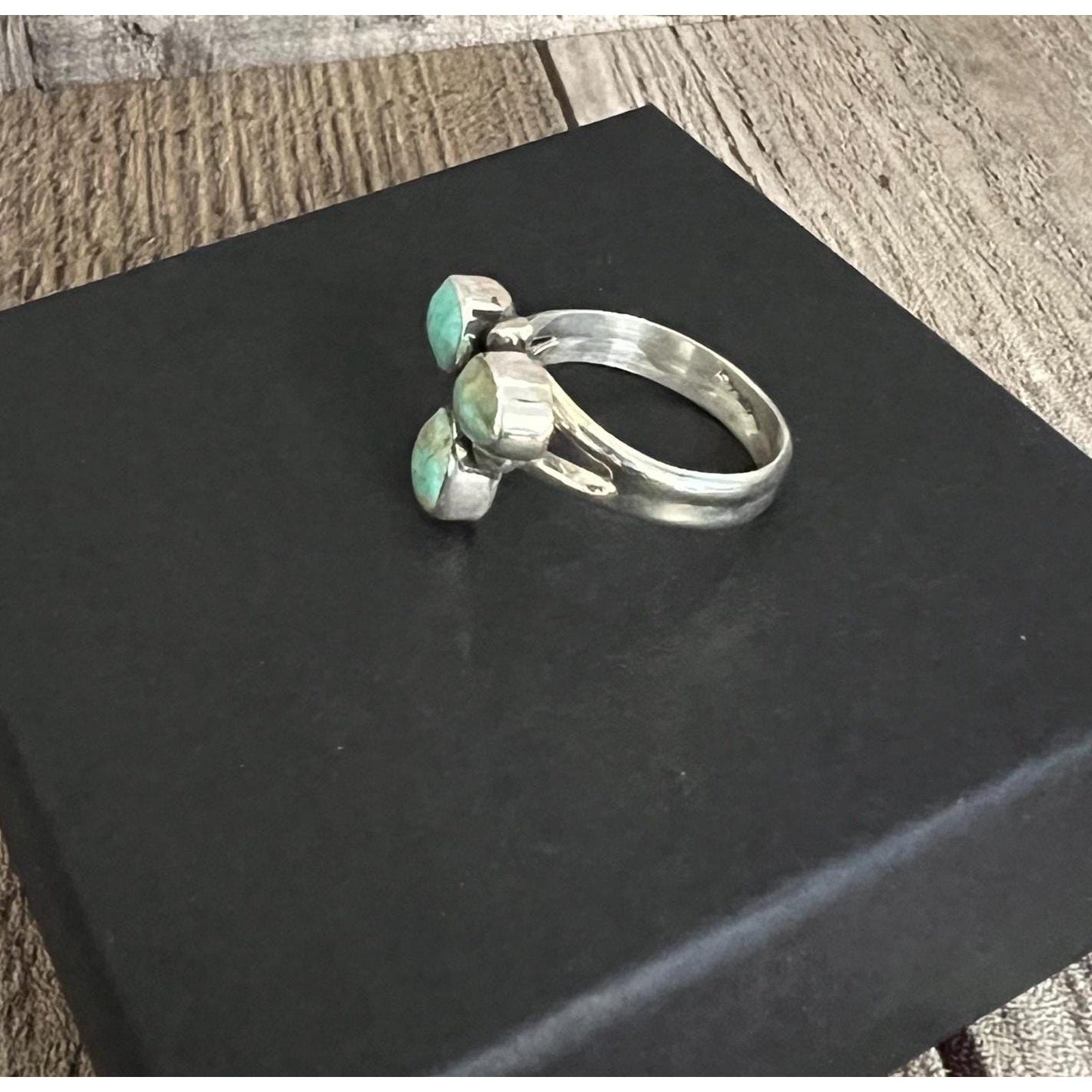 Navajo Silver and Turquoise 3 Stone Trifecta Ring