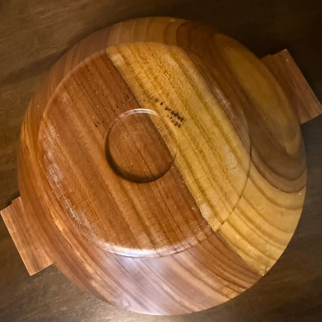 Turned Wood Pedestal Serving Bowl