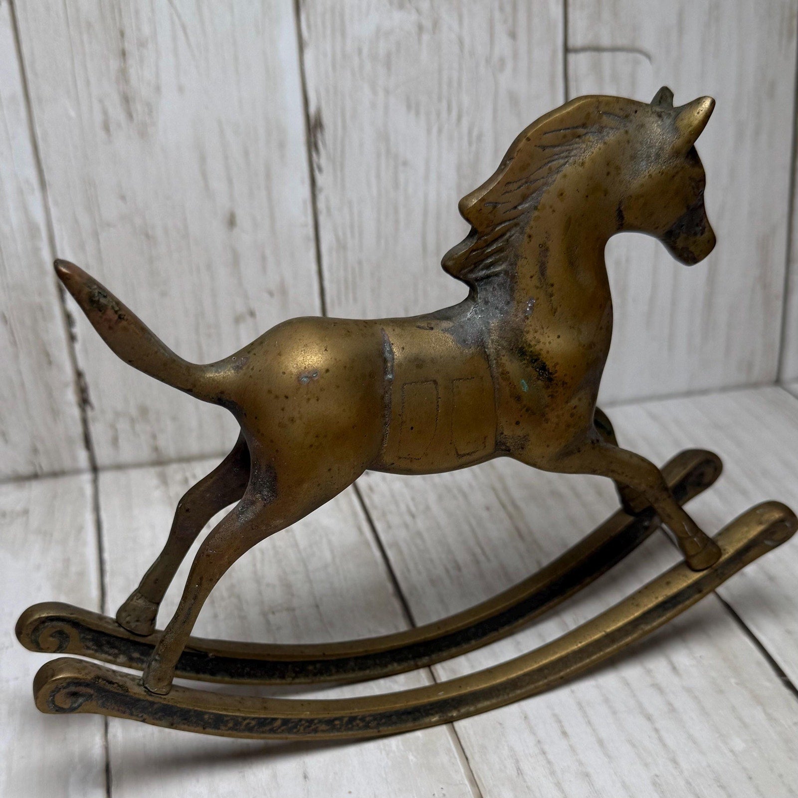 Brass Rocking Horse, 6 inches tall