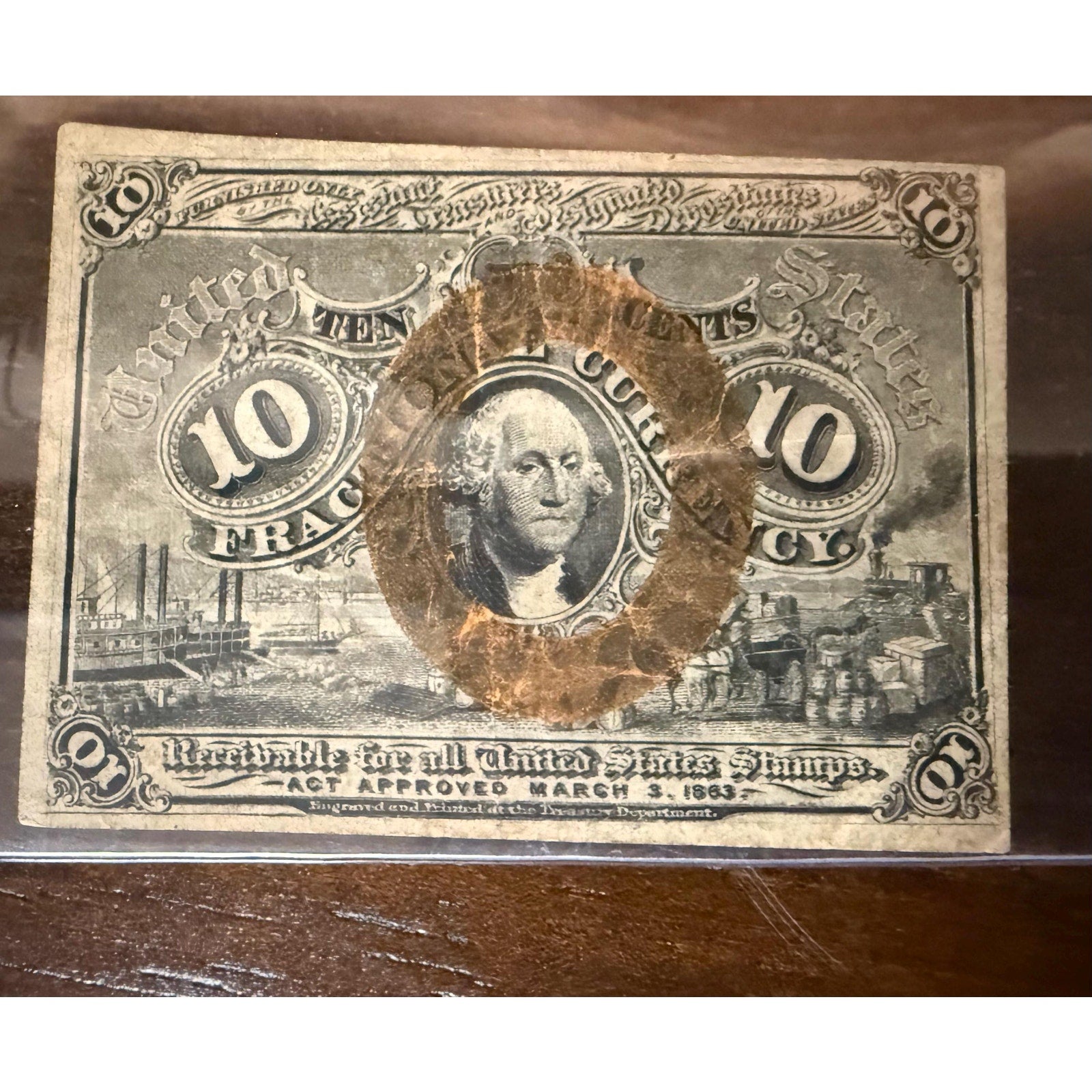 1863 Second Issue 10 Cents Fractional Currency VF/XF