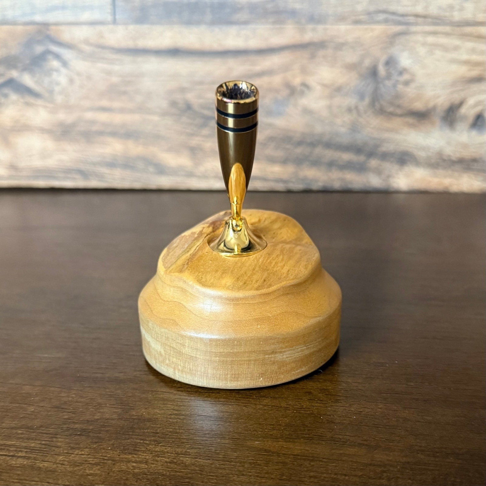 Hand Turned Natural Wood Pen Holder