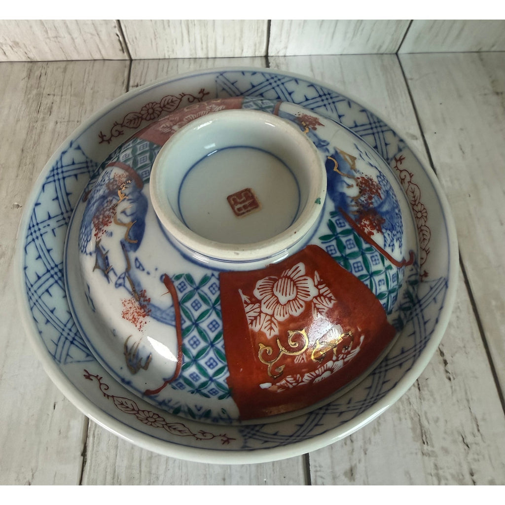 Japanese Imari Porcelain Rice Bowl with Lid