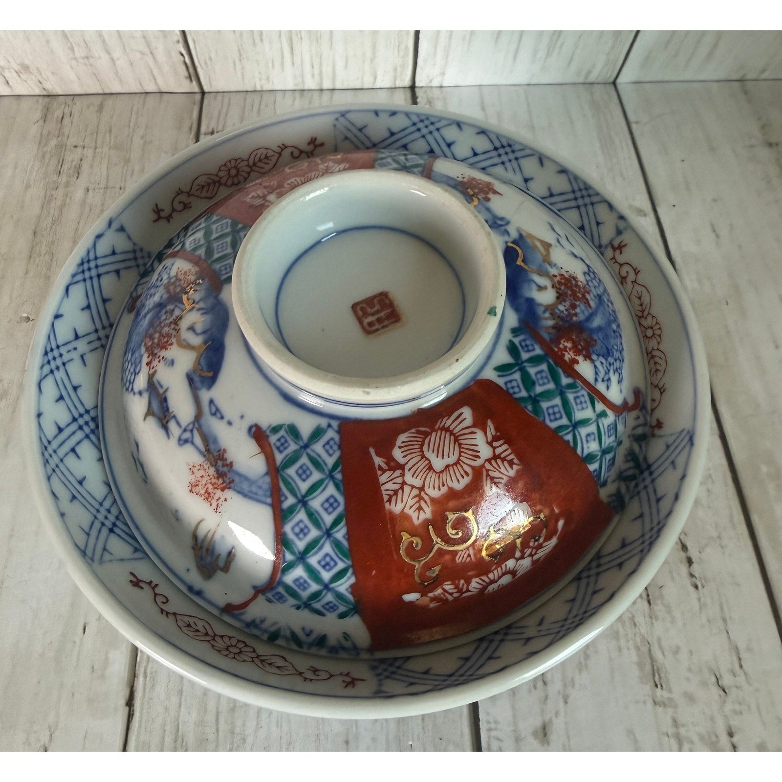 Japanese Imari Porcelain Rice Bowl with Lid