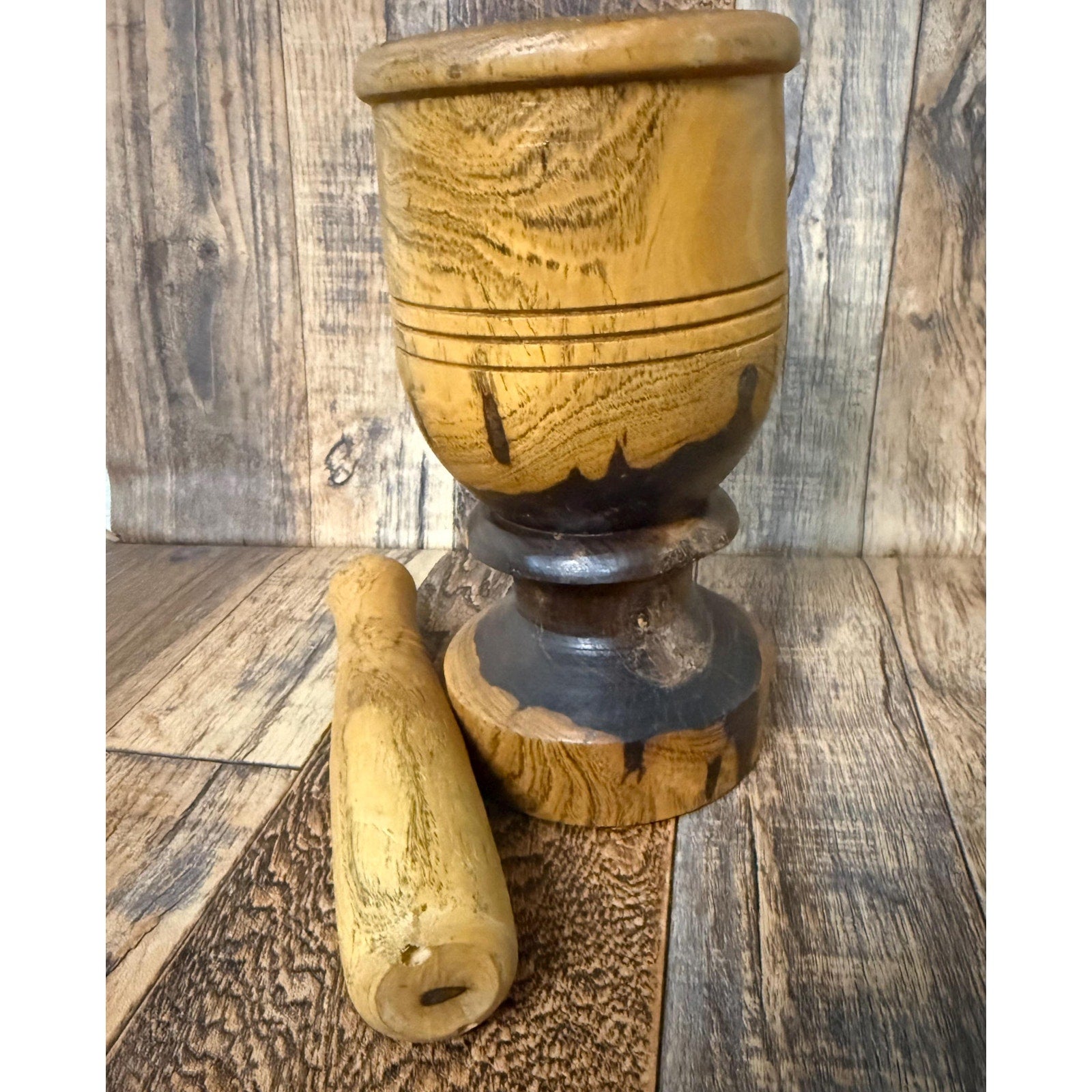 Turned Wood Mortar and Pestal