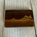 Kenneth Reid Scenic Wooden and Brass Belt Buckle