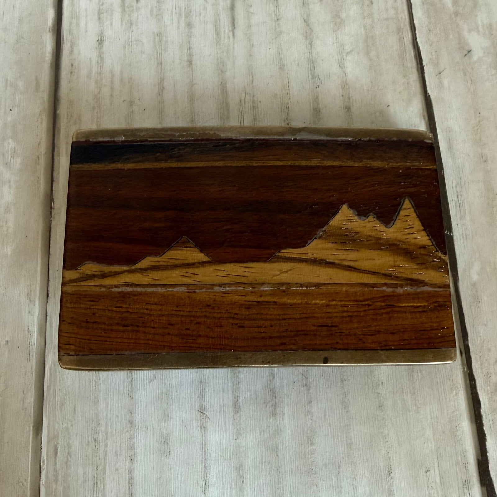 Kenneth Reid Scenic Wooden and Brass Belt Buckle