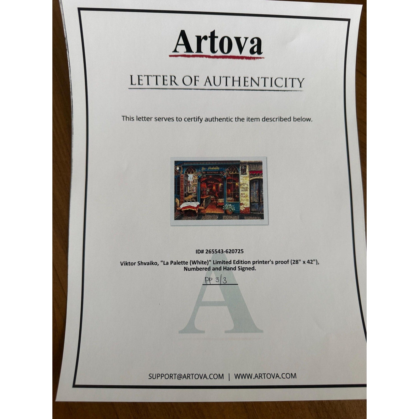 Viktor Shvaiko Limited Edition Numbered and Signed Printers Proof on Paper: "La Palette"