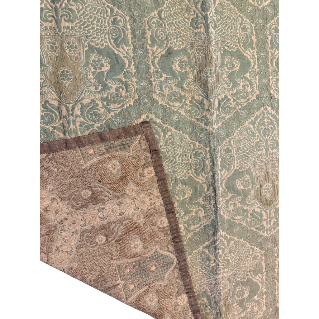 Vintage Green Damask Fabric Panel
