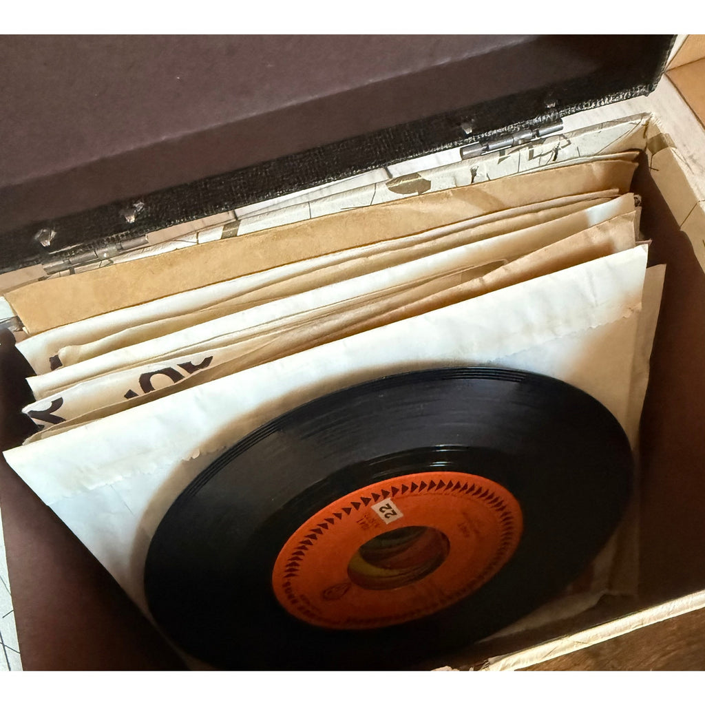 1960's Cosmic Record Carrying Case for 45 RPM, With 45’s