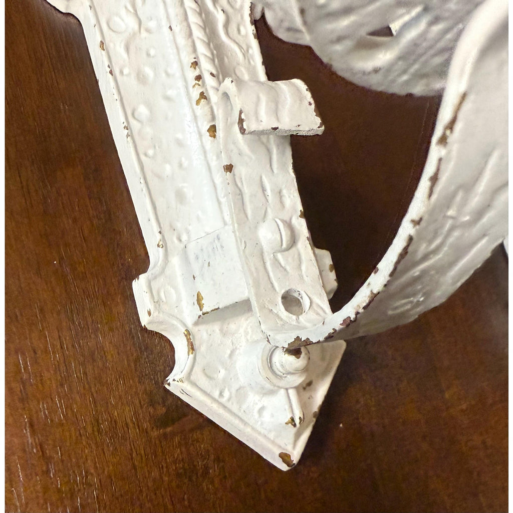 Antique Cast Iron Oil Lamp Holder Sconce Pair