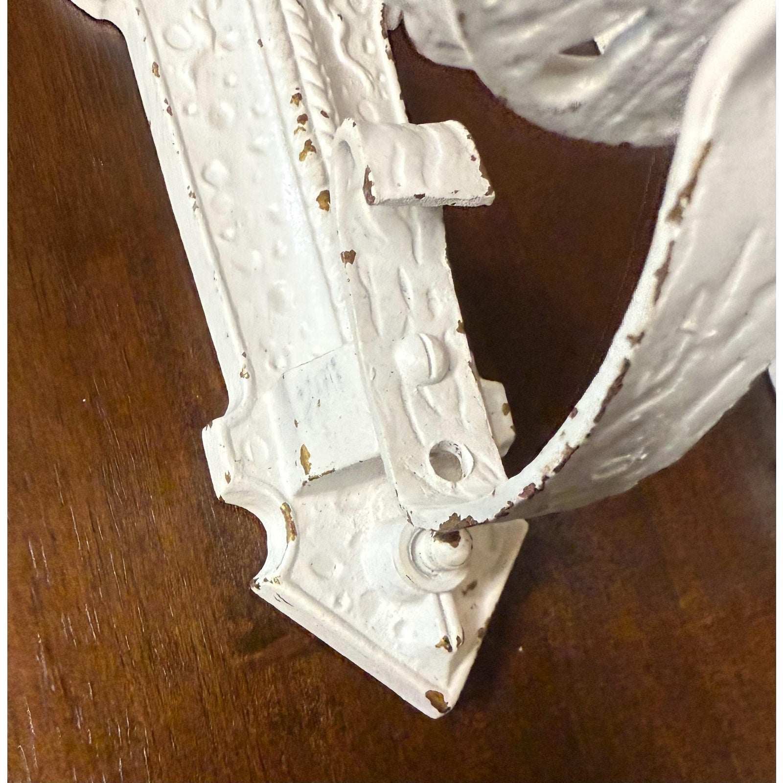 Antique Cast Iron Oil Lamp Holder Sconce Pair