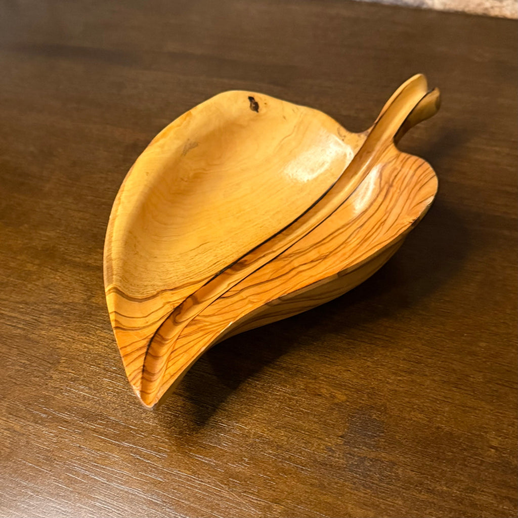 Olive Wood Leaf Tray