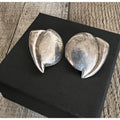 1940’s Modernist Silver Screw Back Earrings