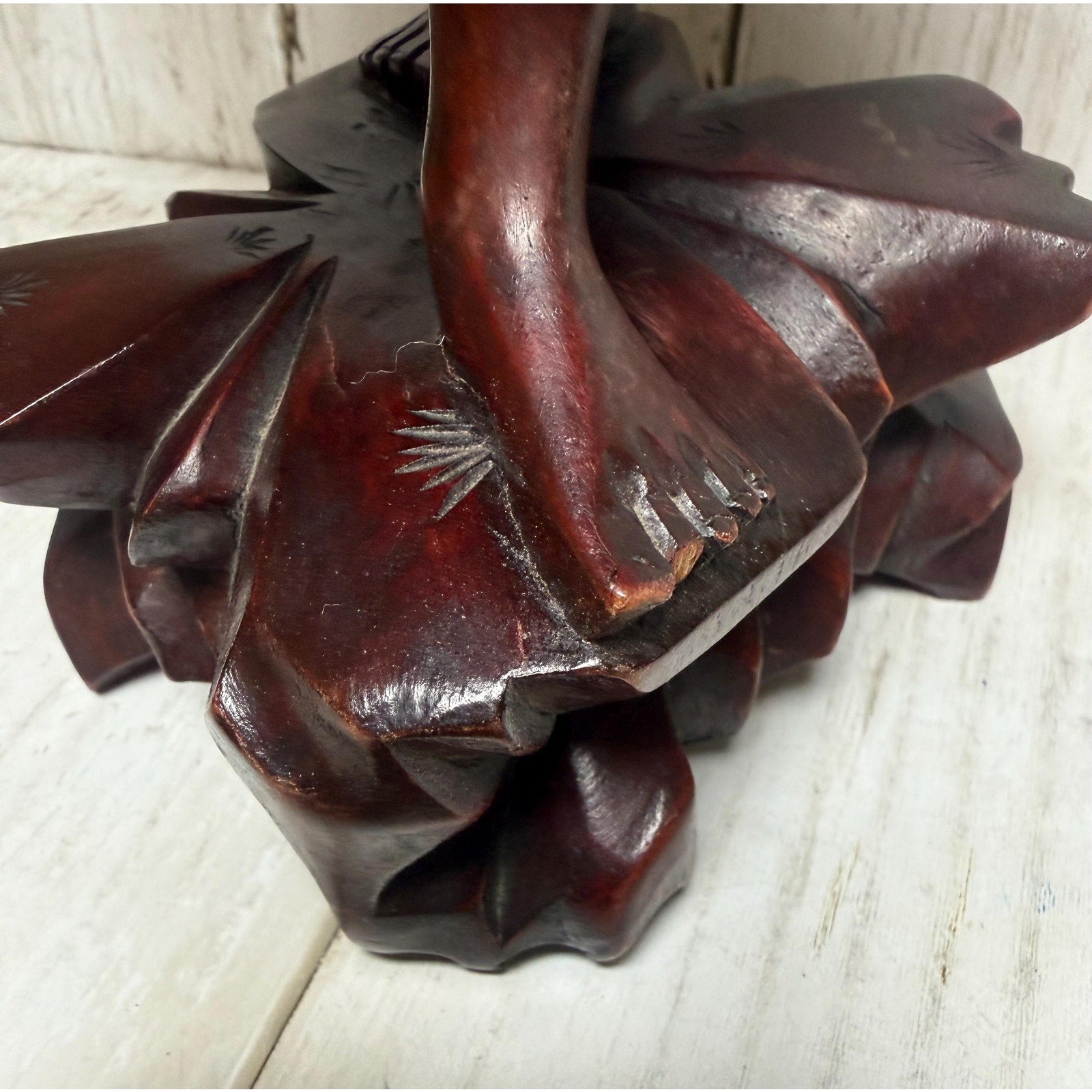 Chinese Hand Carved Rosewood Figurine of Fisherman