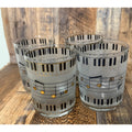 Culver Music Note Glasses Black and Gold Frosted Set of 4