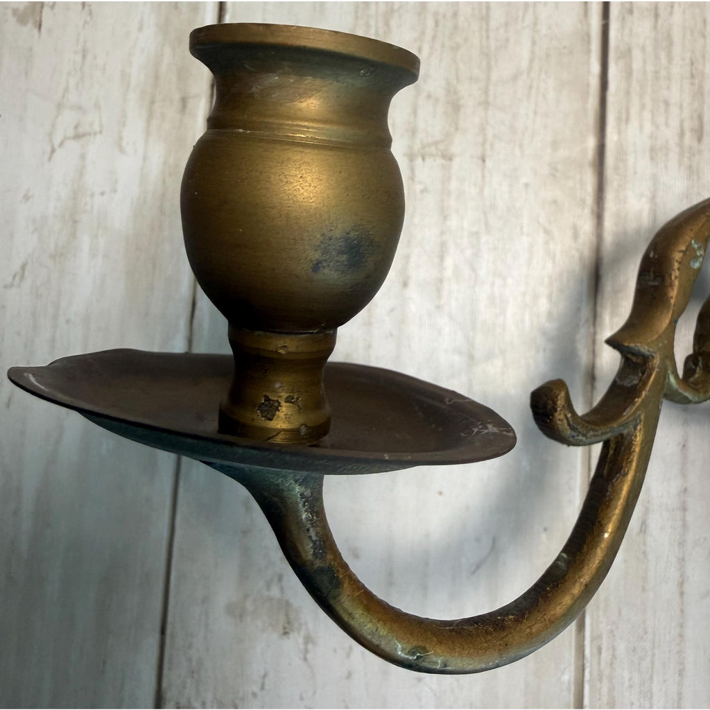 Triple Arm Brass Wall Sconce
