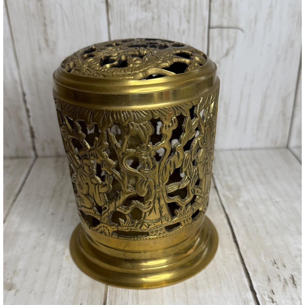Brass Chinese Candle or Incense Holder