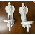 Antique Cast Iron Oil Lamp Holder Sconce Pair