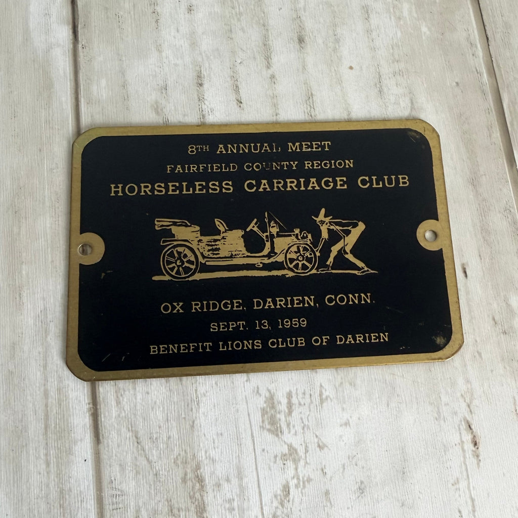 1959 Horseless Carriage Club Dash Plaque