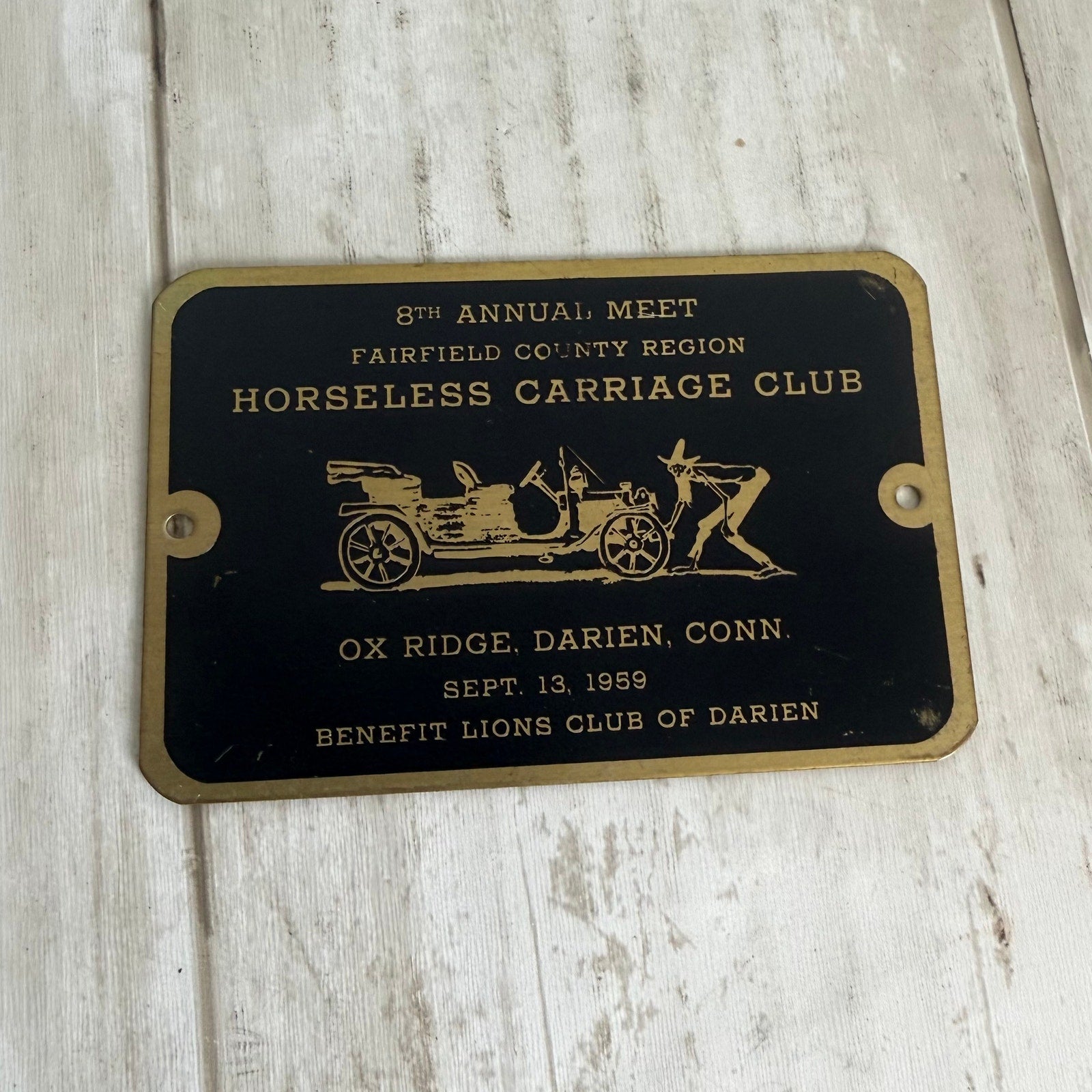 1959 Horseless Carriage Club Dash Plaque