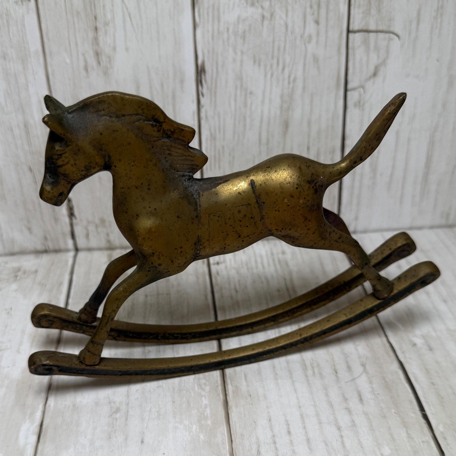 Brass Rocking Horse, 6 inches tall