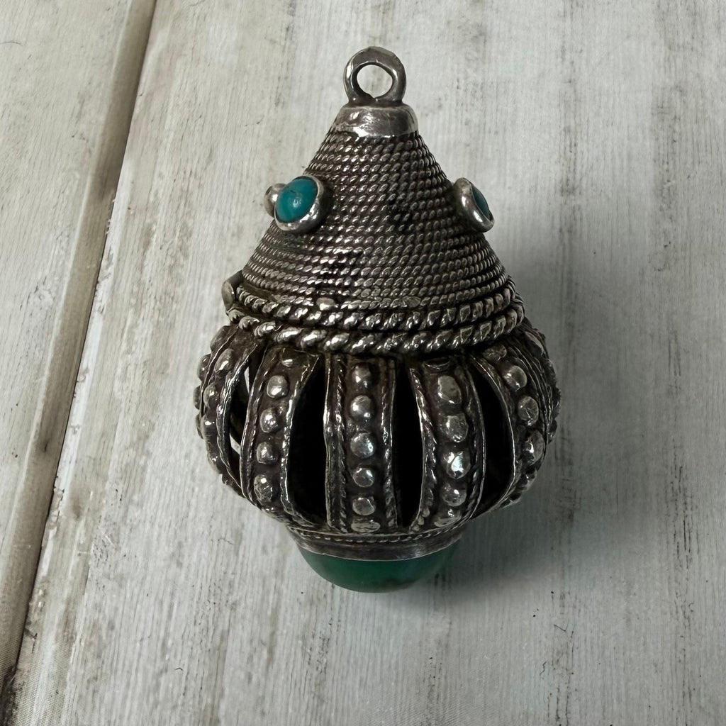 Silver Tone Trinket or Pill Box Pendant