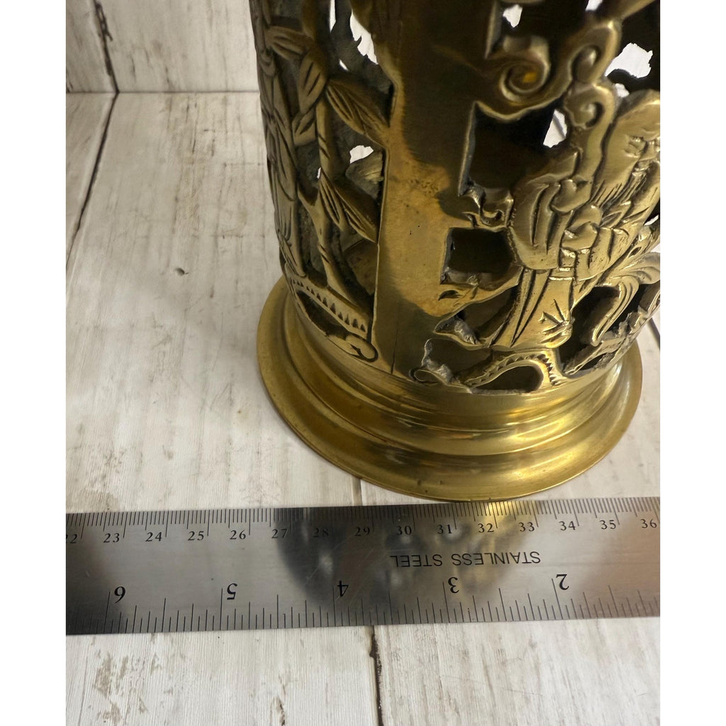 Brass Chinese Candle or Incense Holder