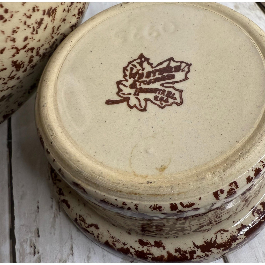 Western Stoneware Spongeware Serving Bowl and Dish