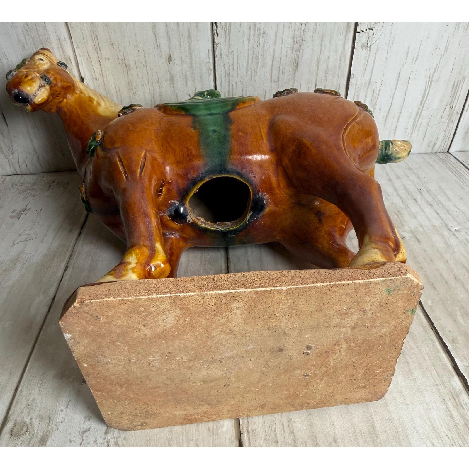 Tang Dynasty Vintage Sancai Glazed Reproduction Horse 8.5 inches