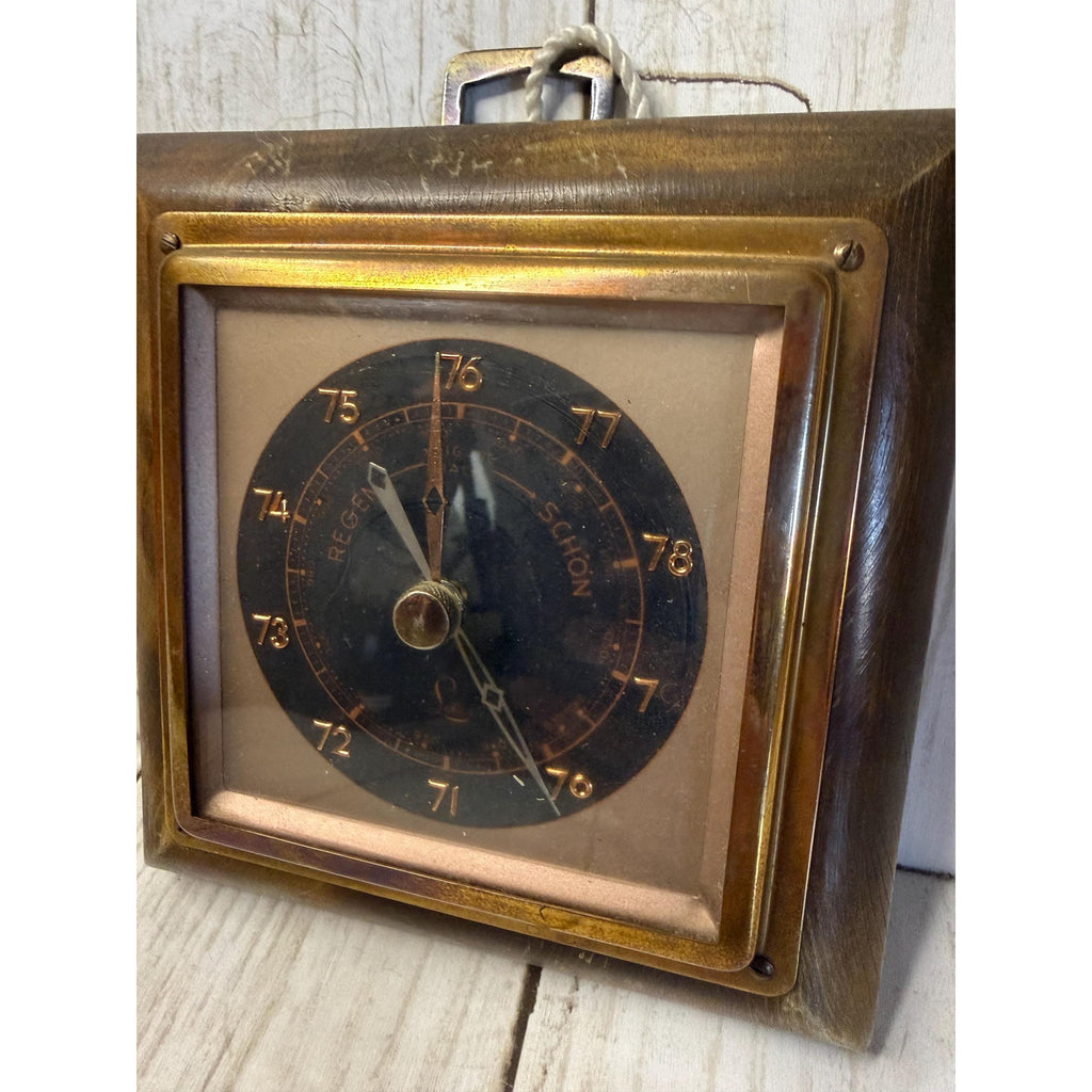Lufft Wall Hanging Barometer Untested Wood & Copper Made in Germany