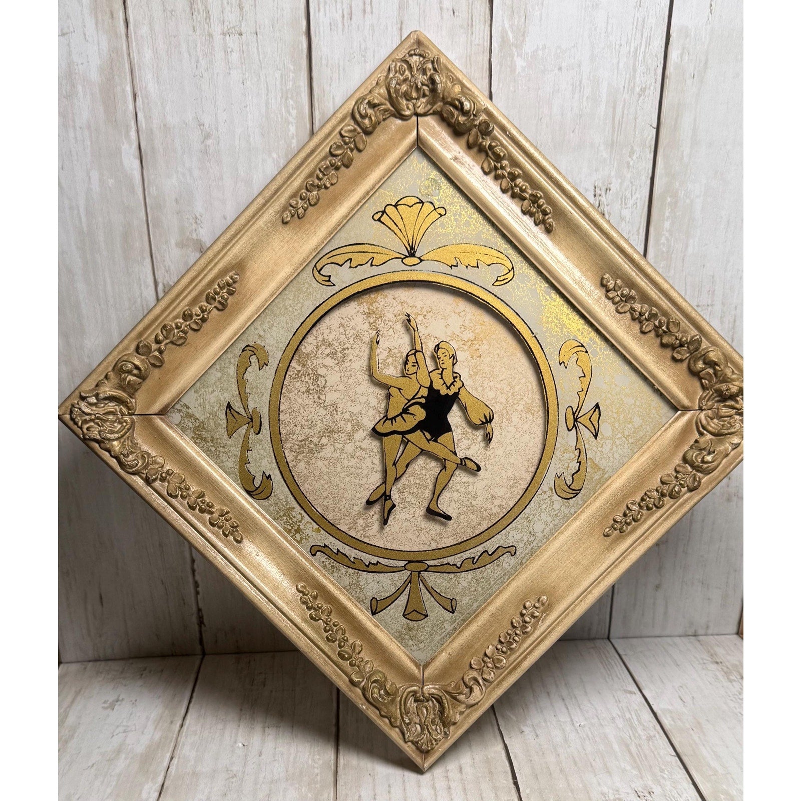 Reverse Glass Painting of Dancing Couple