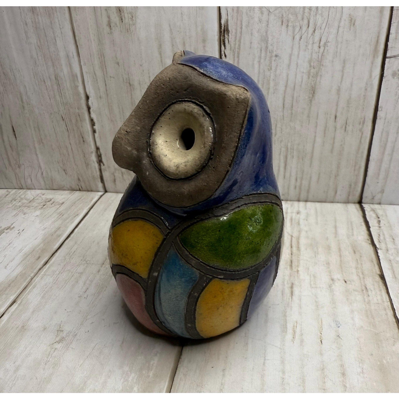 Raku Pottery Owl - Signed