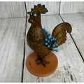 Rare Bronze Rooster Pin Holder