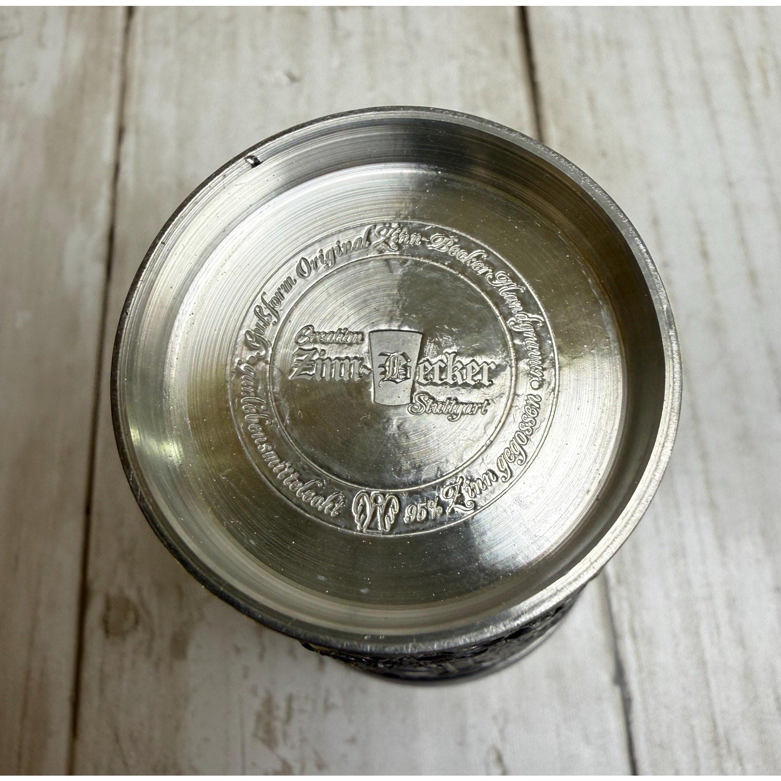 Set of 3 German Pewter Cups - Grenningloh and Zinn Becker
