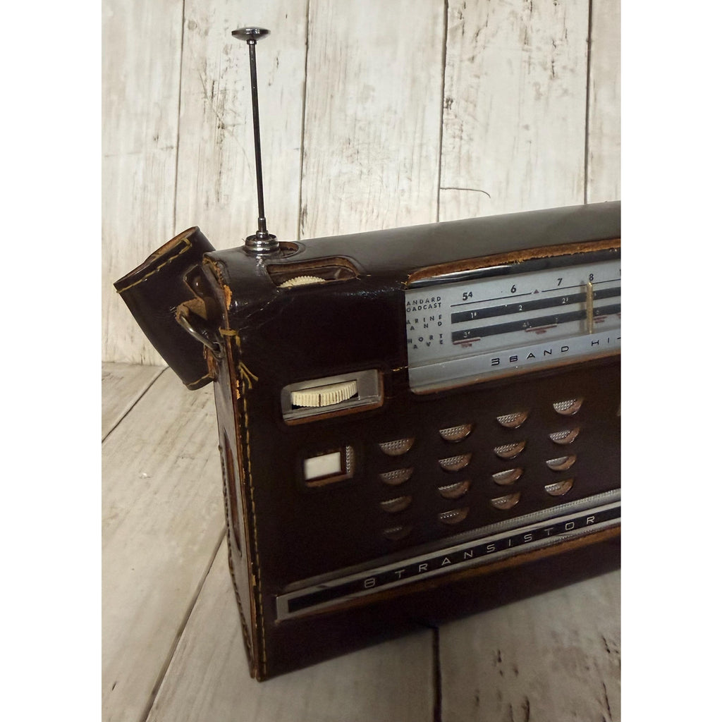Morse Transistor Radio with Leather Case