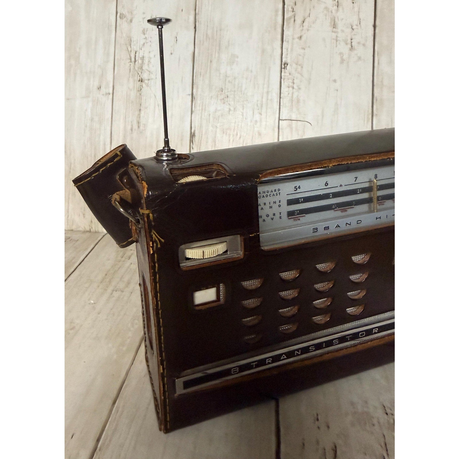 Morse Transistor Radio with Leather Case