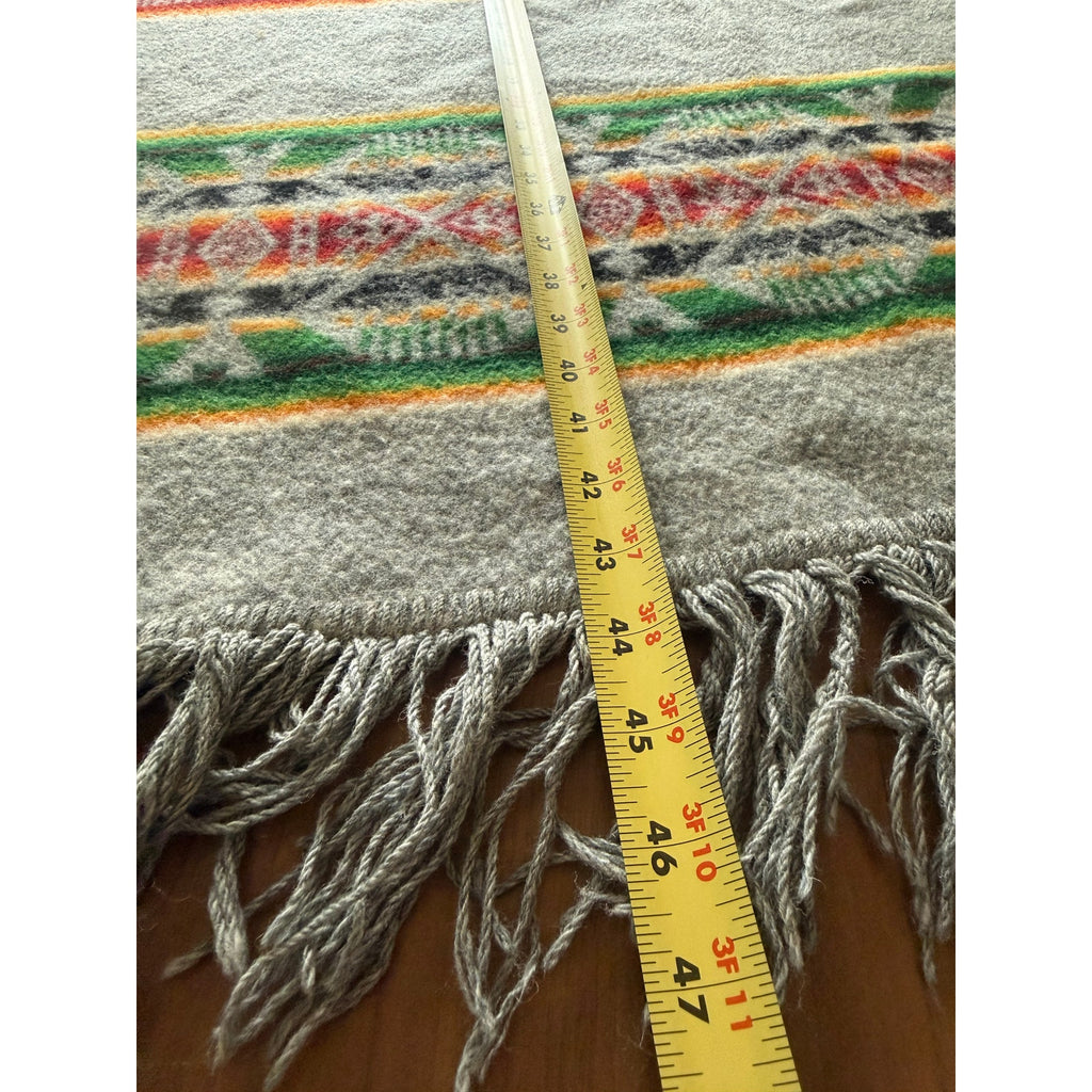Vintage Pendleton Beaver State Wool Camp Blanket Shawl Fringe 32x43