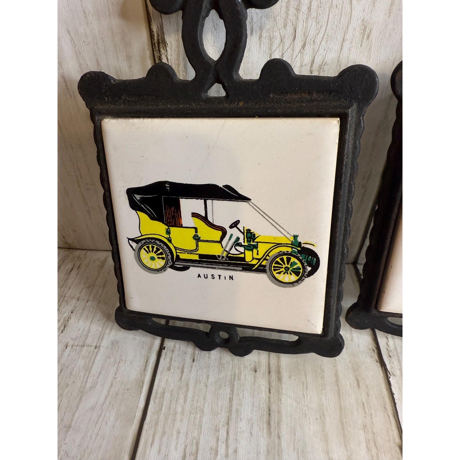 Small Antique Car Wall Plaques Trivets
