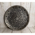 Handmade Middle Eastern Round Silver Tray Star in Center