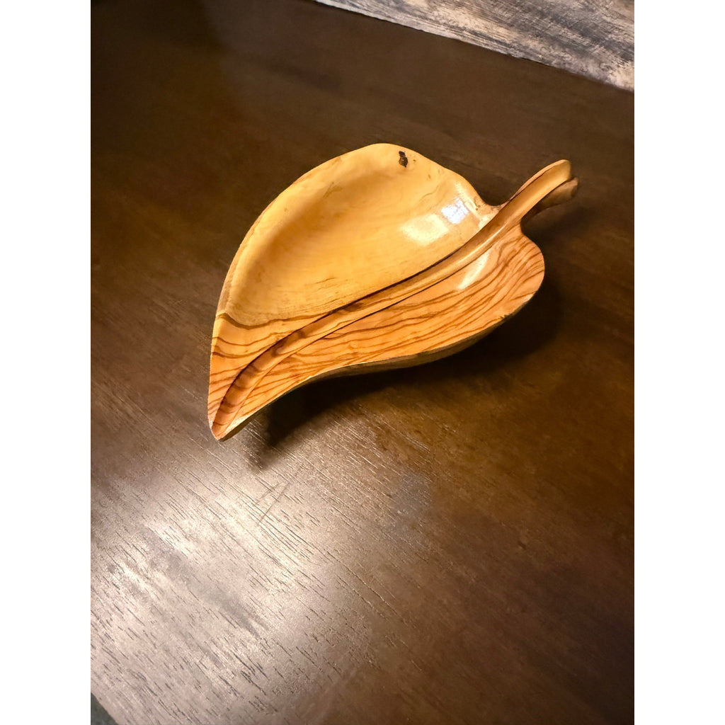 Olive Wood Leaf Tray